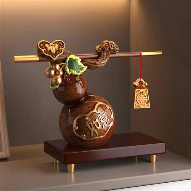 【超微米】葫蘆擺飾 稱心如意擺件 客廳擺設 家居裝飾品 開運輕奢禮物 喬遷新居禮品(稱心如意葫蘆擺飾)