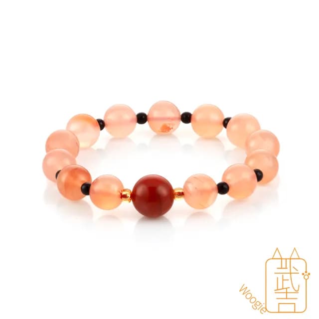 【Woogie武吉珠寶】冰紅瑪瑙設計手鍊(冰紅8-10mm)