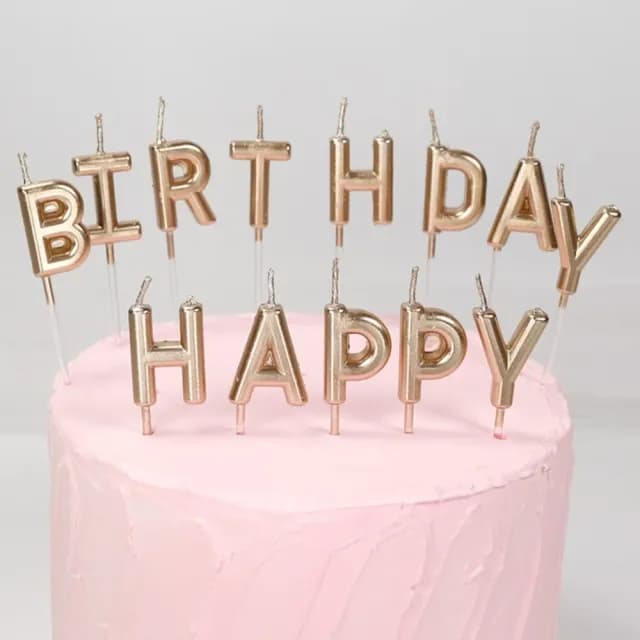 【happy birthday】生日快樂蠟燭4套(生日蠟燭 烘焙裝飾 可愛造型 慶祝 派對 拍照道具 插牌 許願 蛋糕裝飾)