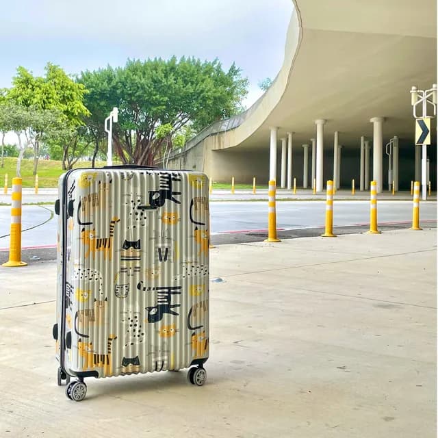 【NaSaDen 納莎登】29吋 二代新無憂 喵的咧系列行李箱 斑點條紋喵(獨特印花款 拉鍊行李箱)