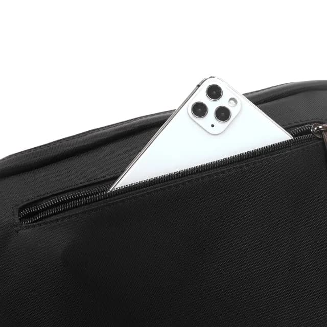 【Valentino Rudy 范倫鐵諾.路迪】機能收納休閒橫式斜背/側背包(黑色 VR21922-1 七夕情人節禮物 送禮 男包)