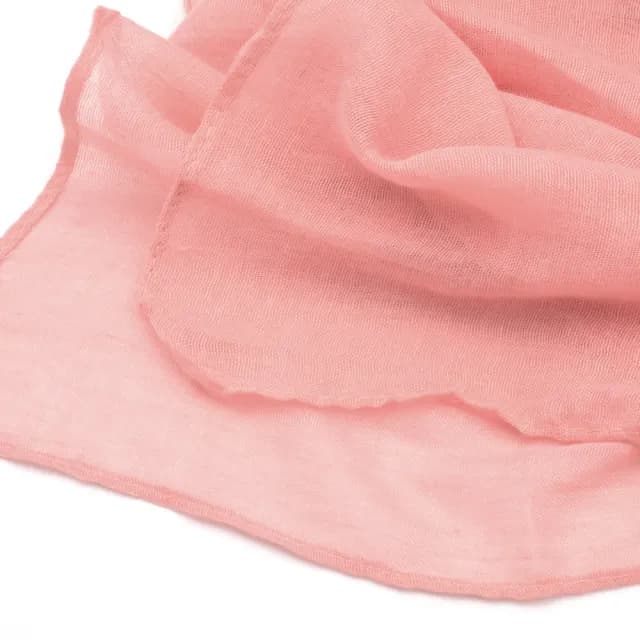 【AnnaSofia】超大寬版披肩圍巾-純色棉麻 現貨(嫣粉)