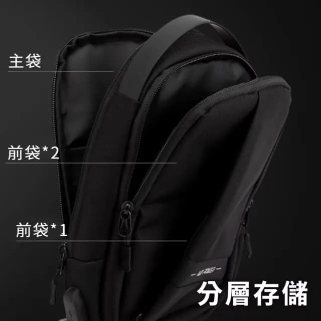 【紳士風範】雙11 極簡輕巧機能男士防潑水胸前包(牛津布 休閒斜背包 USB充電側背包 單肩包 交換禮物 運動)