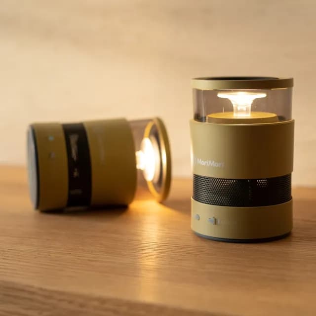 【日本MoriMori】LED W Speaker 戶外無線藍牙氛圍燈音響2入組(二色任選)