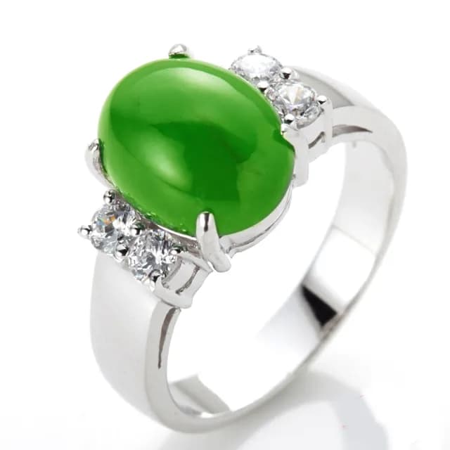 【DOLLY】14K金 緬甸冰種老坑綠A貨翡翠鑽石戒指(母親節 長輩送禮 交換禮物首選)