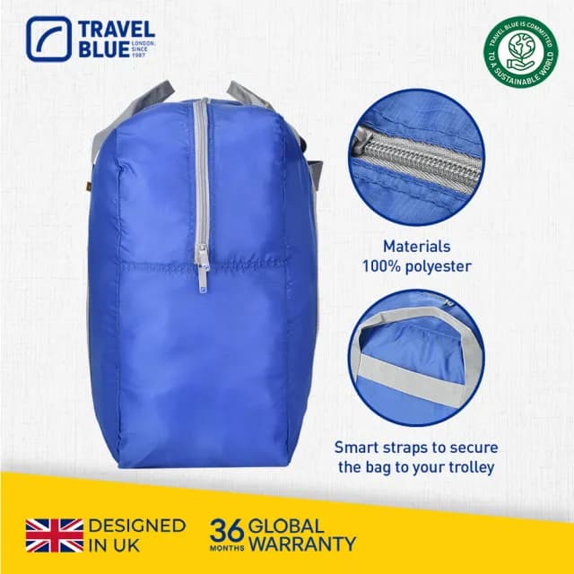 【Travel Blue 藍旅】旅行大容量摺疊手提袋 48L(行李袋)