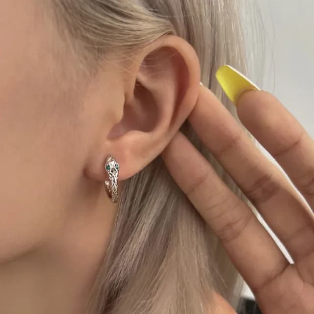 【KT DADA】男用耳釦 靈蛇設計 耳環飾品 S999銀製 質感耳飾 中性耳扣 足銀耳釦 潮流飾品