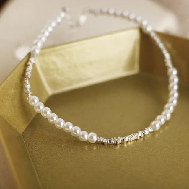 【UME.Acce】雙11 碎銀珍珠拼接手鍊(碎銀手鍊 珍珠手鍊 拼接手鍊)