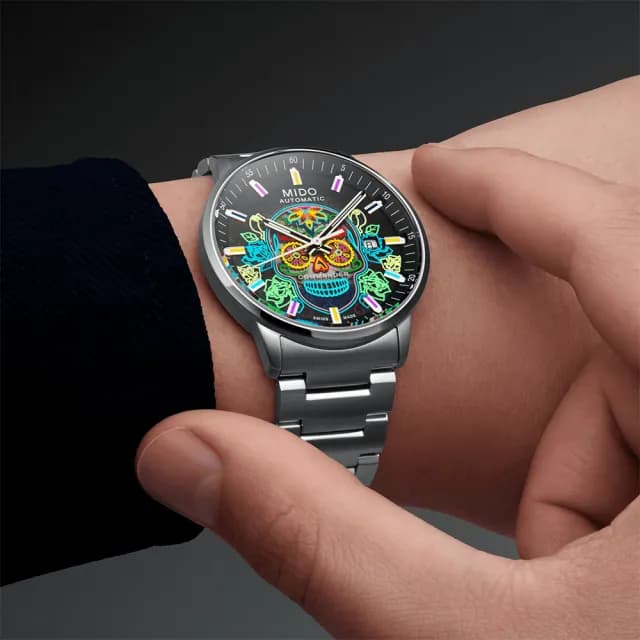 【MIDO 美度】M021.407.11.411.04 COMMANDER 香榭系列 亡靈節漸層機械錶 套錶-40mm(M0214071141104)
