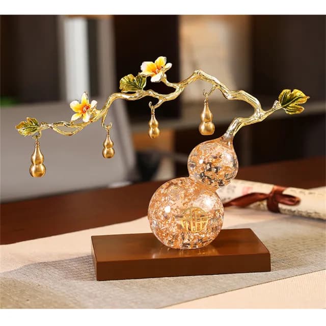 【超微米】葫蘆擺件 鎮宅招財擺飾 辦公室書房酒櫃擺設 桌面裝飾品 喬遷新居禮品(禪意葫蘆擺件)