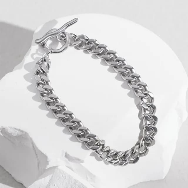 【vacanza】Plain-me聯名｜剛柔並濟．經典．醫療鋼鍊條手鍊