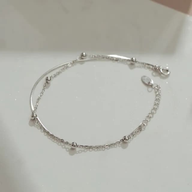 【vacanza】｜純銀｜泡泡糖．圓珠雙層手鍊