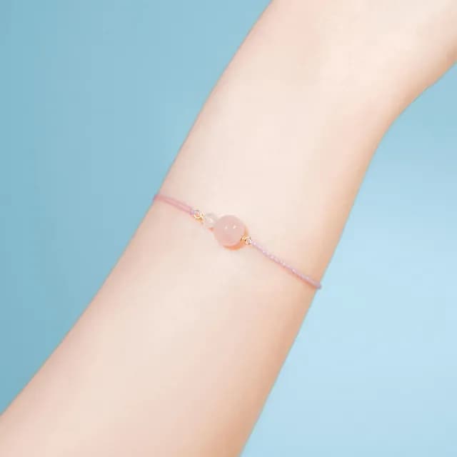 【vacanza】祈願｜粉晶．水晶純銀手鍊｜魅力、招桃花