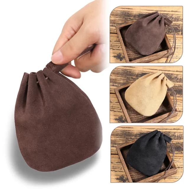 【MoonDy】雙11 抽繩收納包 真皮零錢袋 硬幣收納袋 男生零錢包 復古束口包 束口袋 復古錢包 錢包女