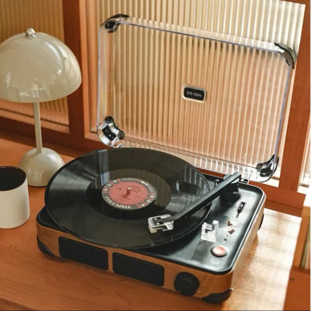 【SYITREN 賽塔林】新世代設計語彙 黑膠唱片機/自帶喇叭/可當 藍芽喇叭(保固一年/完整售後/T400)