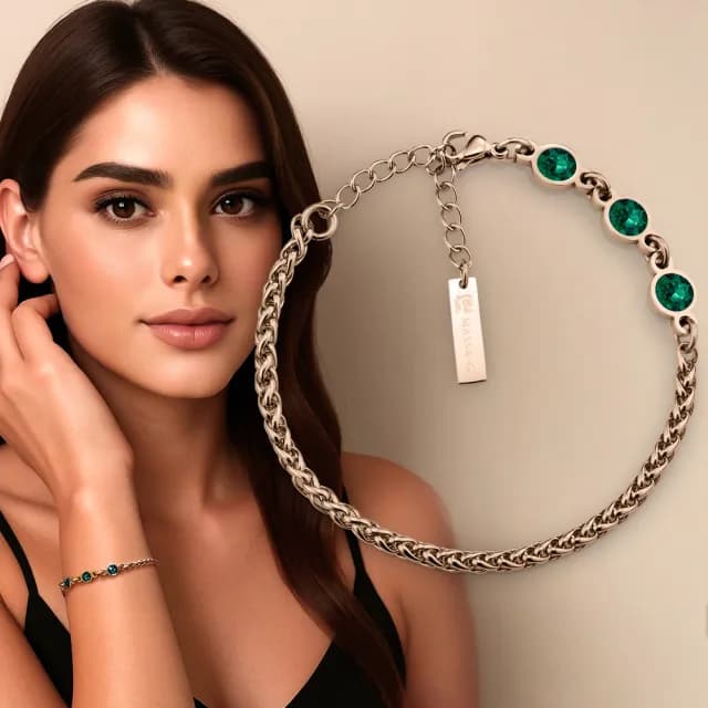 【MASSA-G】Andromeda安卓美達金屬鍺錠水晶玫瑰金鋼手鍊