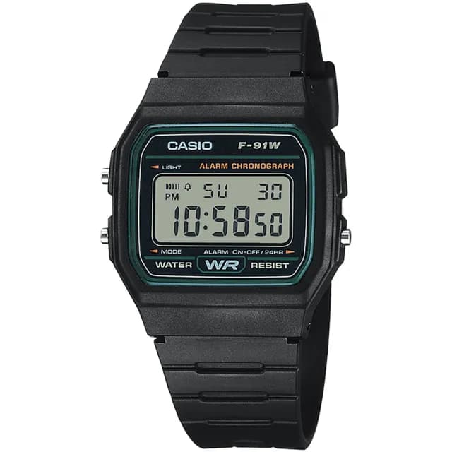 【CASIO 卡西歐】輕巧簡約鬧鈴電子錶(F-91W-3)