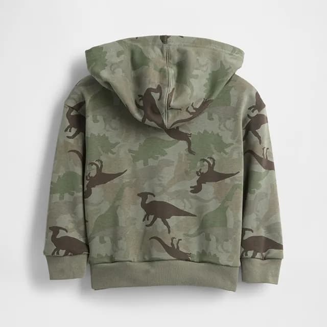 【GAP】男幼童裝 Logo刺繡印花連帽外套-綠色(815556)