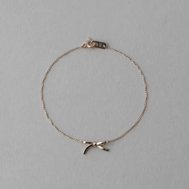 【ete】優雅緞帶蝴蝶結螺旋手鍊(鉑金色 粉霧金色)