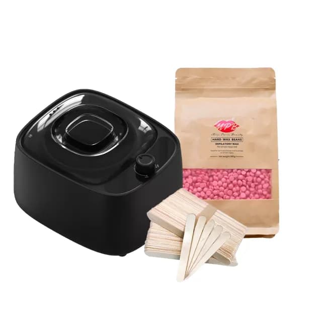 【MPB 巴黎小姐】時尚熱蠟套組 太空黑+玫瑰(蜜蠟 鬍鬚 蠟豆 電動刀儀 脫毛膏 比基尼 母親節禮物)