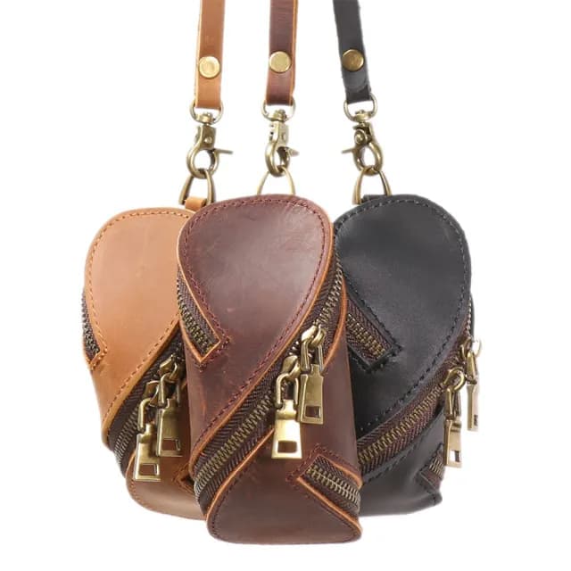 【MoonDy】雙11 真皮零錢包 手提零錢袋 零錢收納包 迷你小包 車鑰匙包 鑰匙包 錢包 拉鍊零錢包