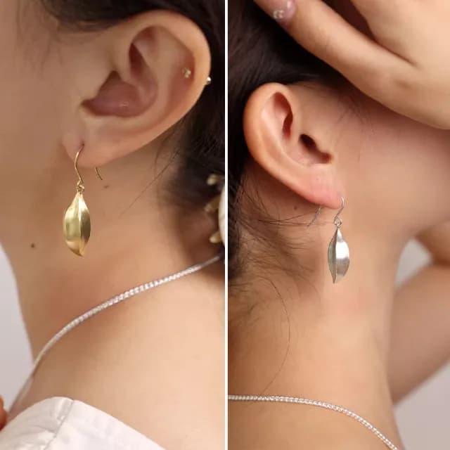 【LEEHER】雙11 葉子吊墜耳環/典雅耳環/文藝風格/百搭耳飾/送禮推薦/小眾造型/質感耳釘/造型葉子耳飾