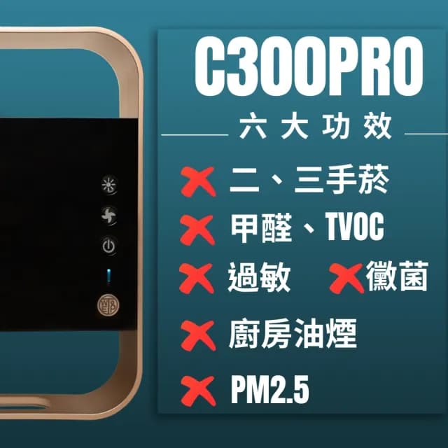 【WETOP】環境淨化器C300Pro乾坤圈(防疫 去除二三手菸 甲醛 異味 黴味 適用21坪 環境醫生)