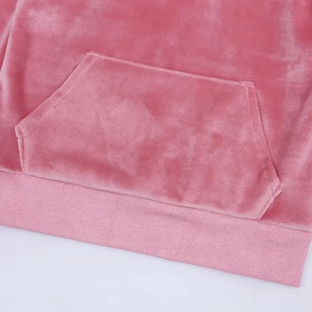 【橘魔法】運動風金絲絨連帽長袖套裝(帽T 長袖上衣 長褲 中性款 男童 女童 童裝 兒童)