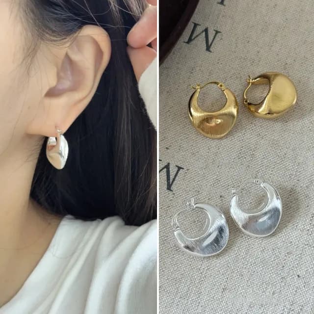 【LEEHER】雙11 陶罐耳飾/個性造型/送禮推薦/小巧耳環/紋理感設計/簡約造型/小眾設計/氣質小耳圈/設計感耳