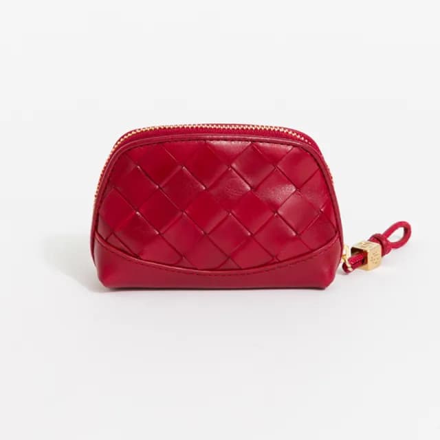 【ZODENCE 佐登司】CRAFTSOUL進口真皮手工上色編織拉鍊零錢包(雙11/多色/手工編織/真皮)