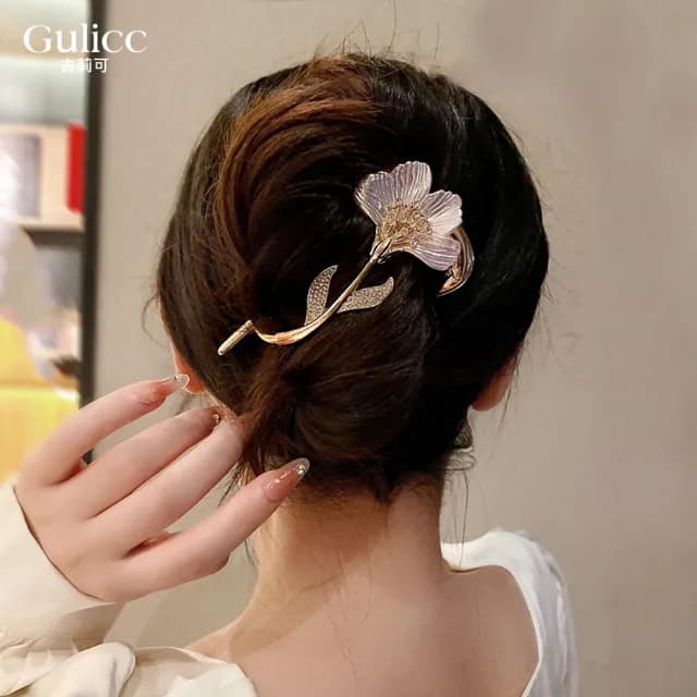 【Golicc】髮夾 閃鑽輕奢 扭扭夾(雙11 聖誕節 生日 髮飾 頭飾 鯊魚夾 抓夾 禮物)