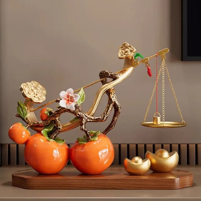 【NTR造物家】柿柿如意 擺飾 玄關/客廳/前臺/辦公室擺件 家居家飾 新年裝飾(開業送禮 喬遷新居禮 交換禮)