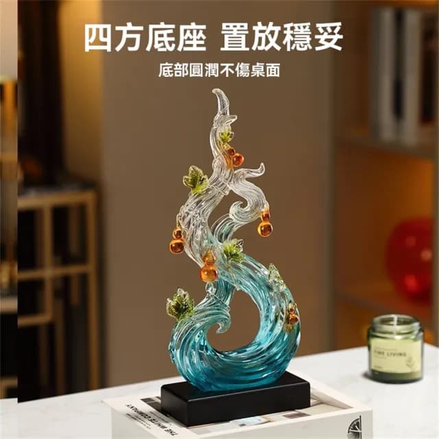【超微米】葫蘆擺件 風生水起擺設 創意輕奢桌面擺飾 客廳玄關裝飾品 旺宅 喬遷新居禮物(風生水起葫蘆擺件)