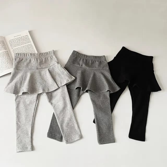 【橘魔法】經典原色薄棉假兩件 內搭褲裙(內搭褲 長褲 裙子 褲子 女童 兒童 童裝 中童)