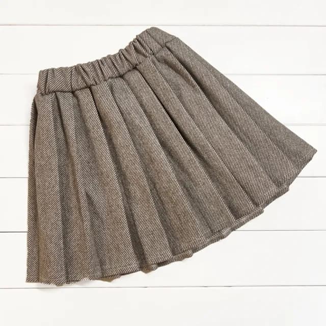 【橘魔法】英倫斜紋毛尼長袖套裝(長袖外套 百褶裙 裙子 短裙 女童 兒童 童裝)