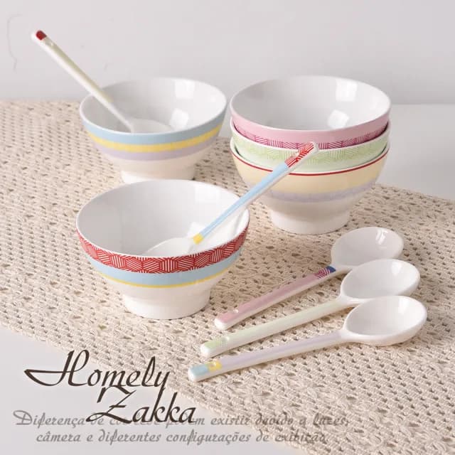 【Homely Zakka】法式馬卡龍雅奢禮藏系列陶瓷餐盤碗餐具筷匙禮盒_餐碗5個禮盒組(陶瓷禮盒 可微波 新婚禮)
