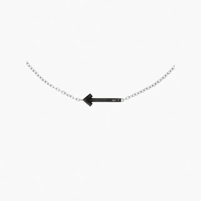 【agnes b.】bijoux Arrow 白鋼 項鍊(男女款)
