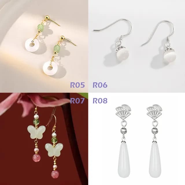 【Gulicc】耳環 古典中式 優雅中國風(雙11 聖誕節 生日 飾品 耳釘 耳飾 耳墜 禮物)