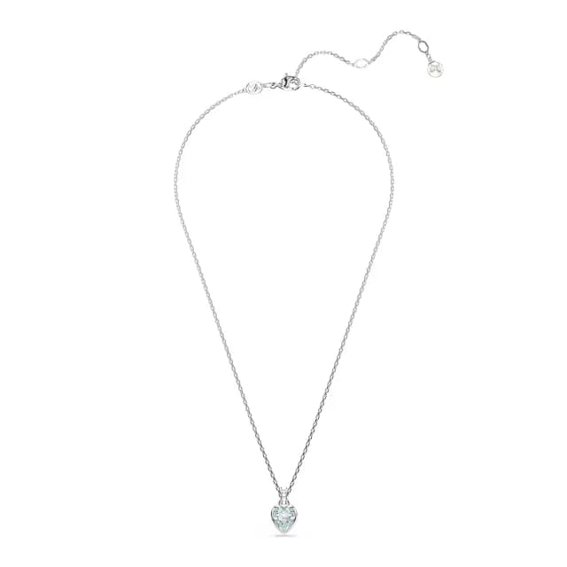 【SWAROVSKI 施華洛世奇】Imber 鏈墜 心形切割 心形 藍色 鍍白金色(情人節禮物)