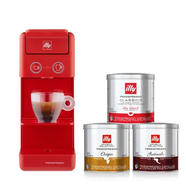 【illy】官方直營 Y3.3 膠囊咖啡機(紅色)