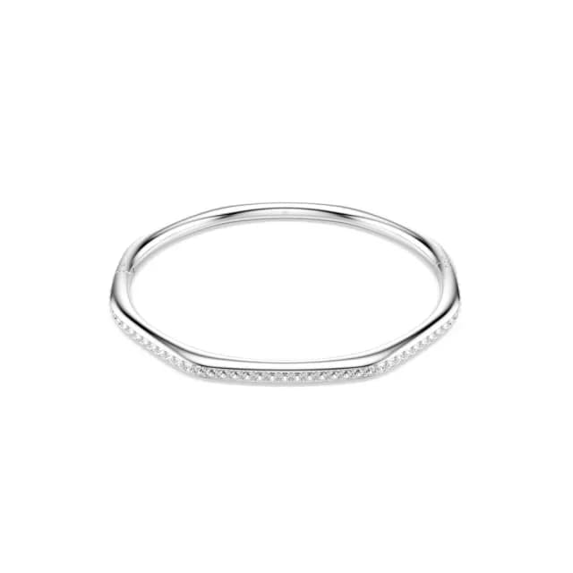 【SWAROVSKI 施華洛世奇】Dextera 手鐲 八邊形 圓形切割 白色 鍍白金色(情人節禮物)