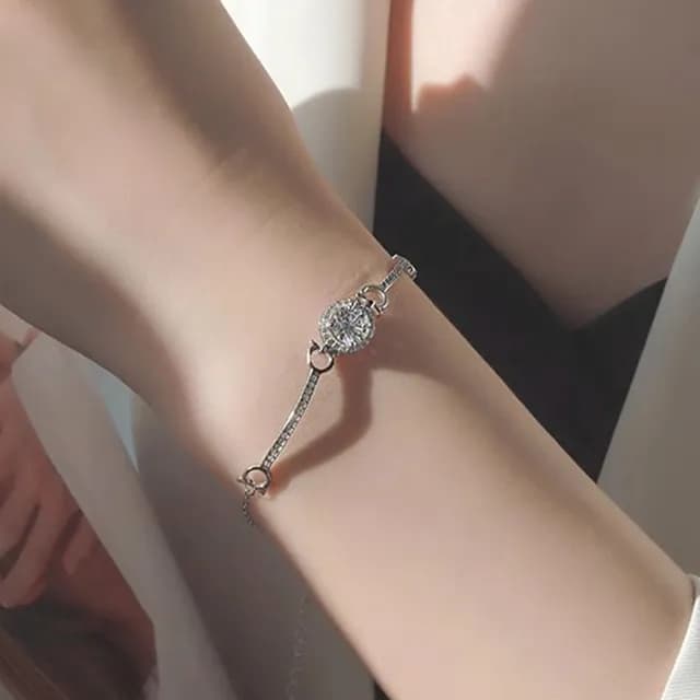 【LEEHER】雙11 莫桑石飾品/質感手鍊/氣質設計/百搭單品/女生飾品/簡約手環/純銀質感/百搭送禮/百搭手鍊