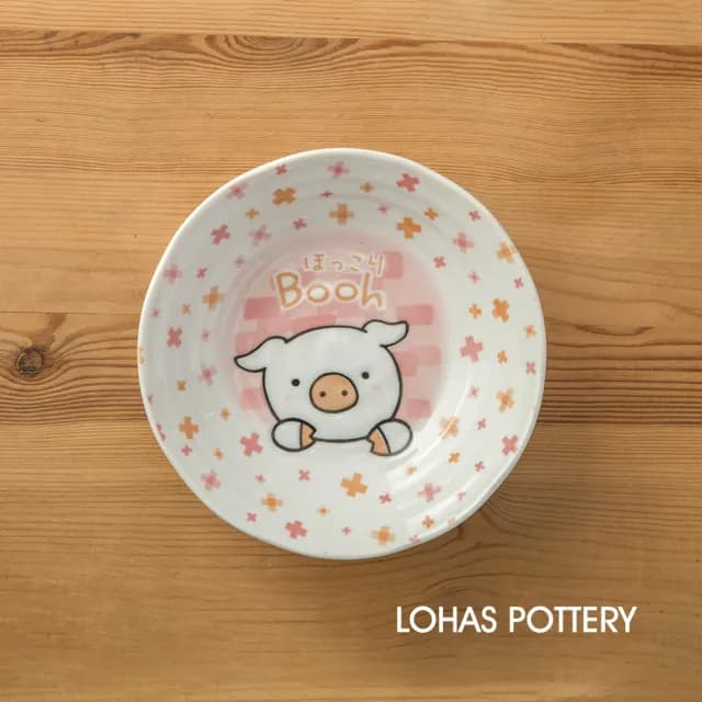 【LohasPottery 陸寶】日本製 美濃燒 動物卡通釉下彩壓紋餐具｜6.5 吋小缽 五入組(泡麵碗 湯碗)