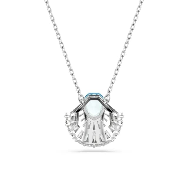 【SWAROVSKI 施華洛世奇】Idyllia 鏈墜 貝殼 藍色 鍍白金色(情人節禮物)