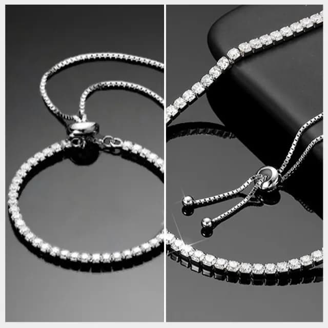 【LEEHER】雙11 莫桑石/直排設計/純銀飾品/女用手鍊/簡約設計/女手鍊/質感配件/日常百搭/氣質手鍊