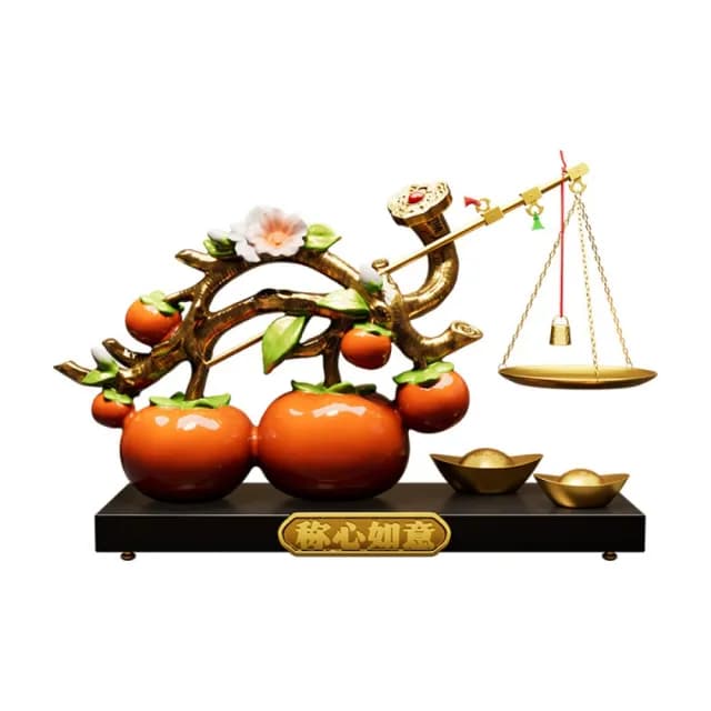 【FLF】柿柿如意桌上擺飾 喬遷新居禮物(常規款禮盒裝)