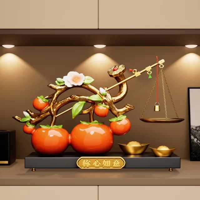 【FLF】柿柿如意桌上擺飾 喬遷新居禮物(常規款禮盒裝)