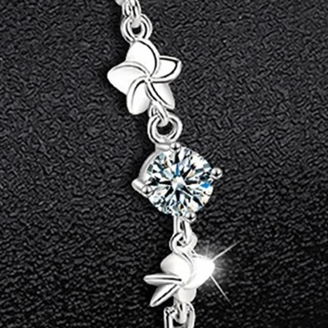 【MoonDy】雙11 女生手鍊 飾品 純銀手鍊 莫桑石手鍊 小花手鍊 抗過敏手鍊 五葉草手鍊