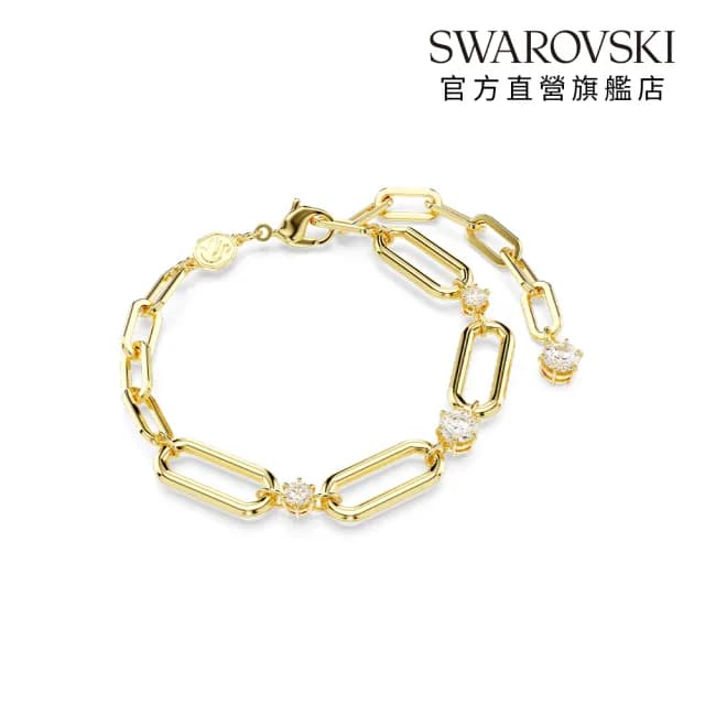 【SWAROVSKI 施華洛世奇】Constella 手鏈 白色 鍍金色