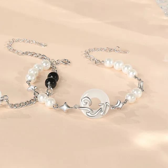 【巴黎精品】現貨+預購 頂級925純銀手鍊情侶手鏈女首飾情人節禮物(新款朝暮情侶手鍊男女飾品a1li62)